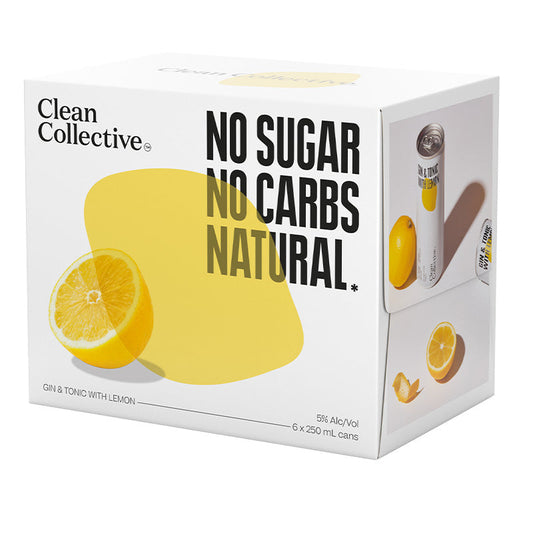 Clean Collective Gin & Tonic 5% Cans 6x250ml