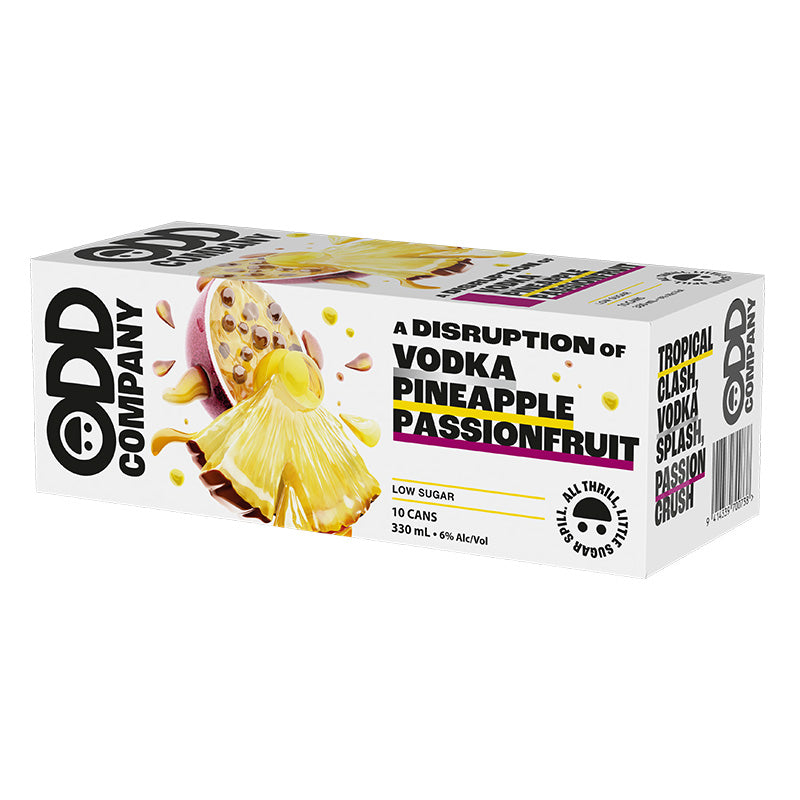 Odd Company Vodka Pineapple & Passionfruit 6% 10 Pack Cans 330ml