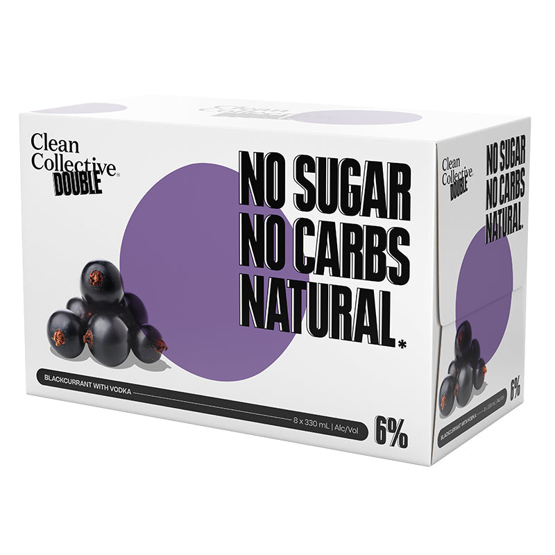 Clean Collective Double Blackcurrant With Vodka 6% 330ml 8pk Can