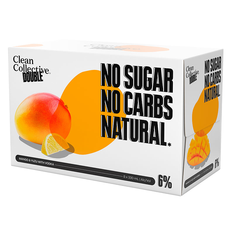 Clean Collective Double Mango & Yuzu With Vodka 6% 330ml 8pk Can