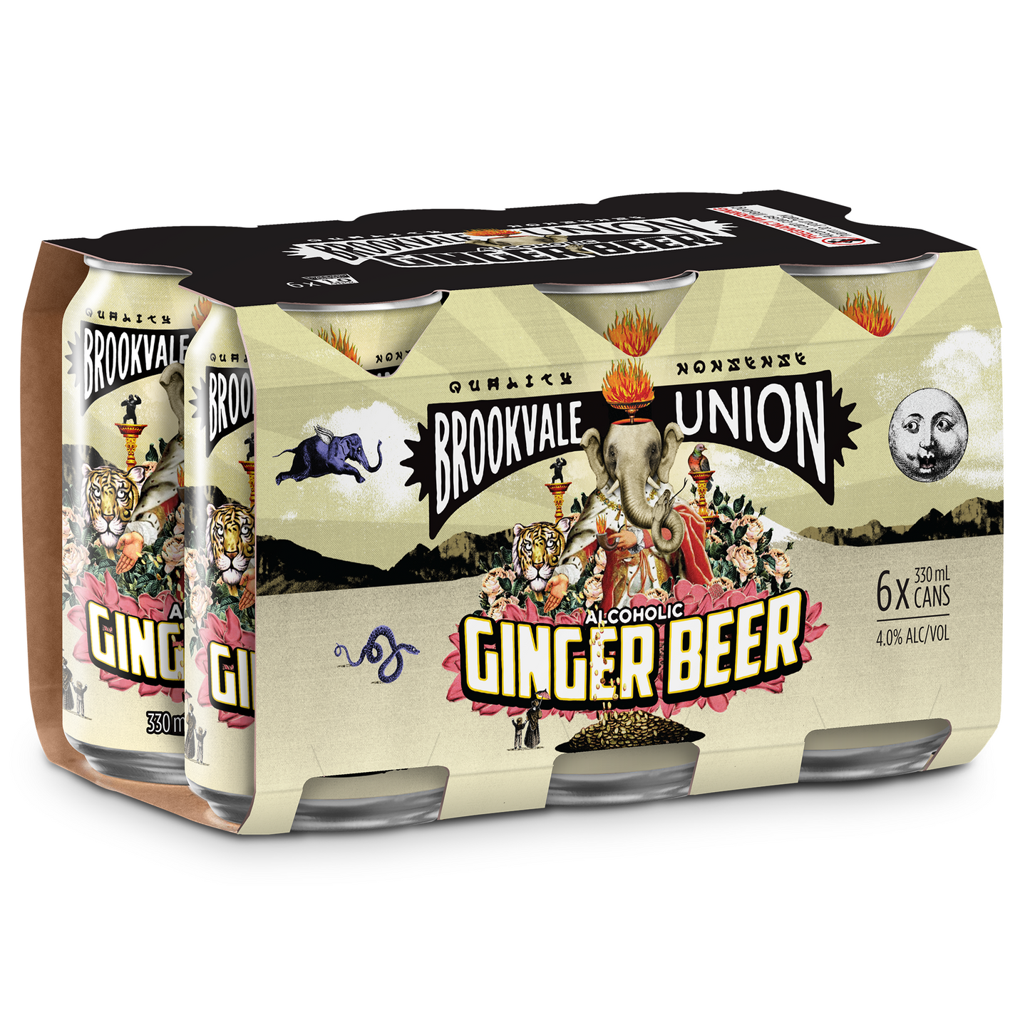 Brookvale Union Alcoholic Ginger Beer 6 Pack Cans