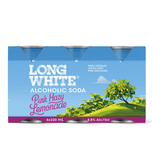 Long White Pink Lemonade 6 Pack Cans