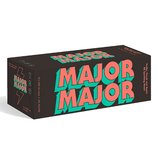 Major Major Vodka, Peach and Apple 6% Cans 10x330ml