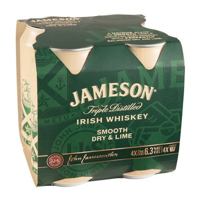 Jameson Dry & Lime 6.3% 375ml 4pk Cans